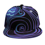 Dark Aquarius Zodiac Sign Print Snapback Cap