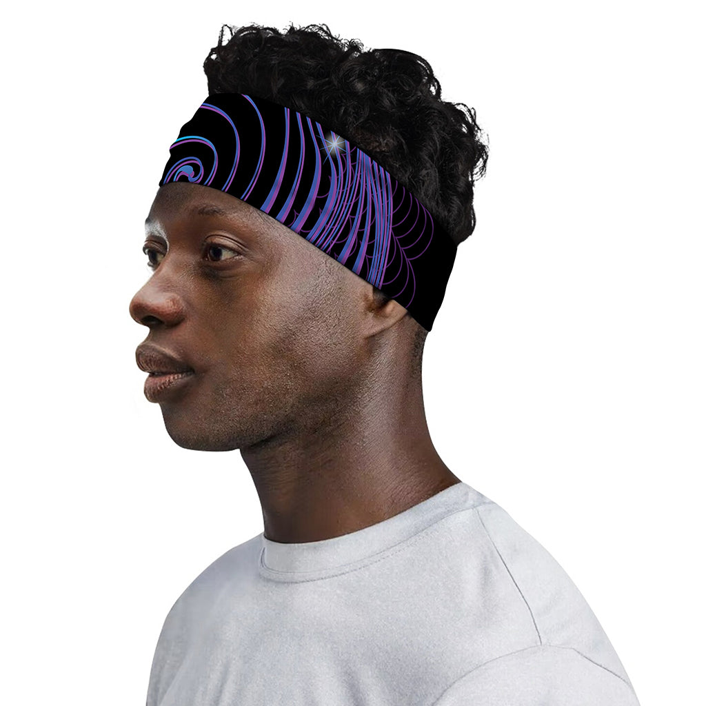 Dark Aquarius Zodiac Sign Print Sports Headband