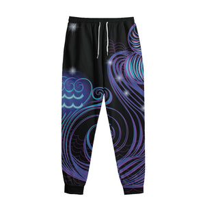 Dark Aquarius Zodiac Sign Print Sweatpants