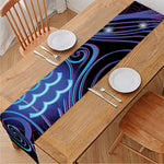 Dark Aquarius Zodiac Sign Print Table Runner