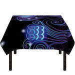 Dark Aquarius Zodiac Sign Print Tablecloth