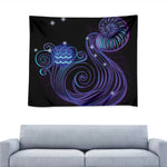 Dark Aquarius Zodiac Sign Print Tapestry