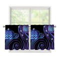 Dark Aquarius Zodiac Sign Print Tier Curtains
