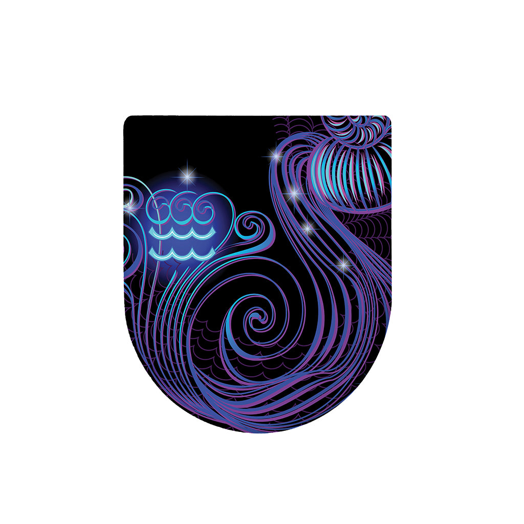 Dark Aquarius Zodiac Sign Print Toilet Lid Cover