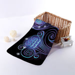 Dark Aquarius Zodiac Sign Print Towel