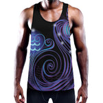 Dark Aquarius Zodiac Sign Print Training Tank Top