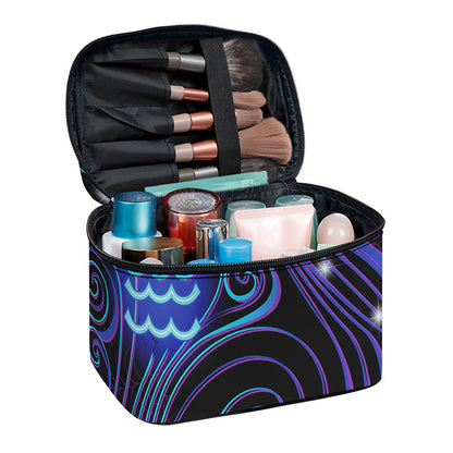 Dark Aquarius Zodiac Sign Print Travel Makeup Bag