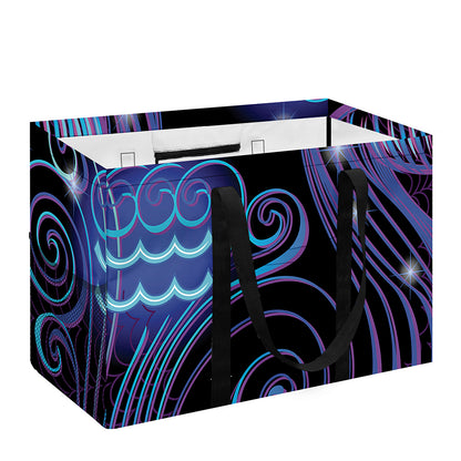 Dark Aquarius Zodiac Sign Print Utility Tote Bag