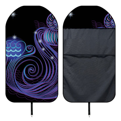 Dark Aquarius Zodiac Sign Print Waterproof Car Seat Cover
