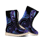 Dark Aquarius Zodiac Sign Print Winter Boots