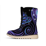 Dark Aquarius Zodiac Sign Print Winter Boots