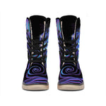 Dark Aquarius Zodiac Sign Print Winter Boots