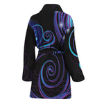Dark Aquarius Zodiac Sign Print Women's Bathrobe