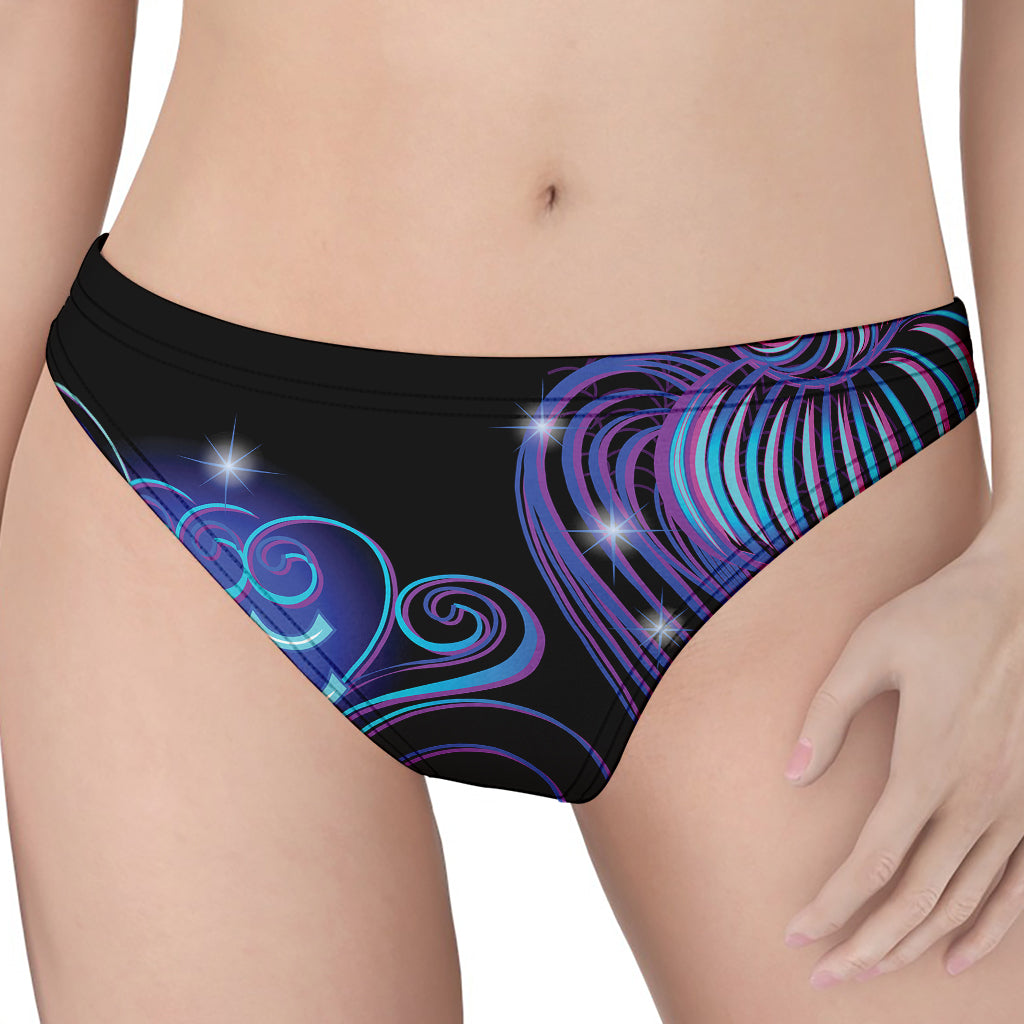 Dark Aquarius Zodiac Sign Print Women's Thong