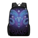 Dark Aries Zodiac Sign Print 17 Inch Backpack