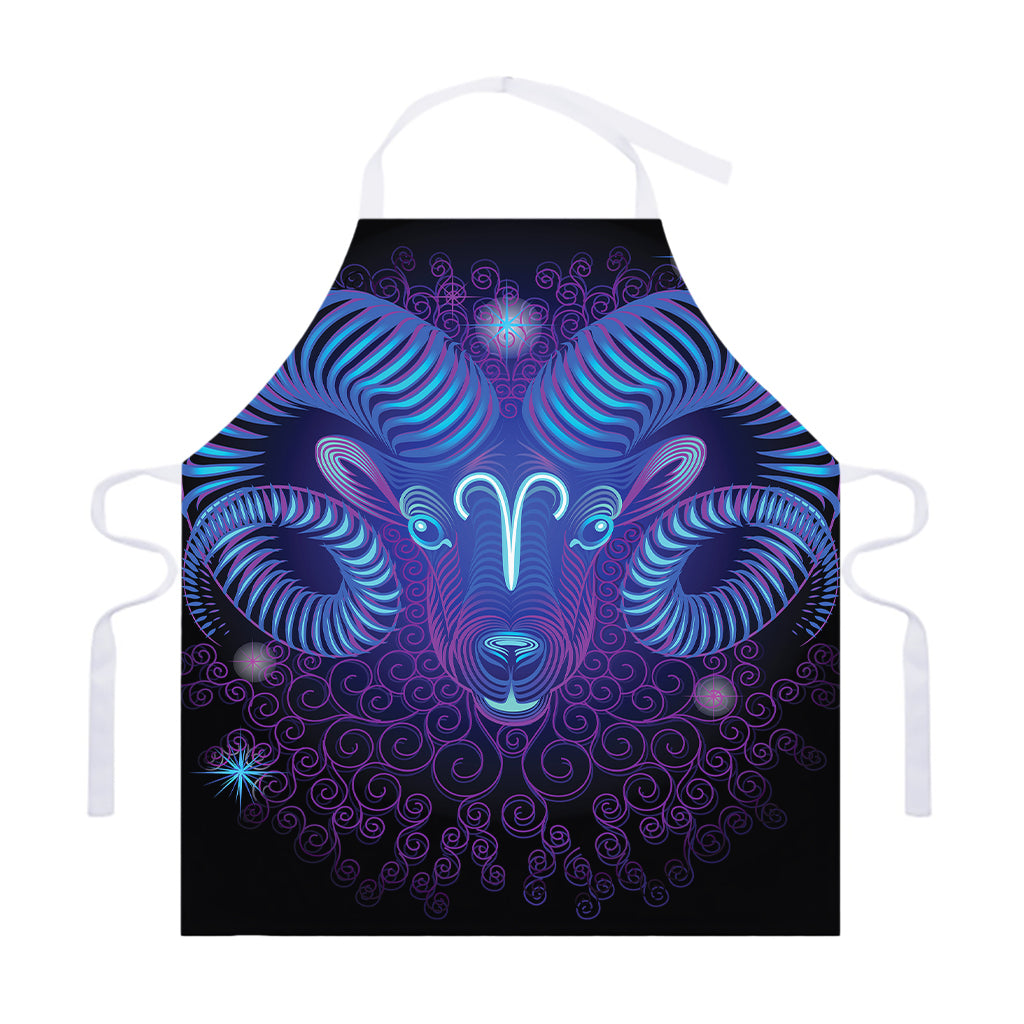 Dark Aries Zodiac Sign Print Adjustable Apron