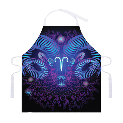 Dark Aries Zodiac Sign Print Adjustable Apron