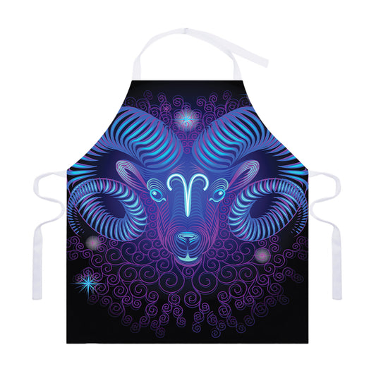 Dark Aries Zodiac Sign Print Adjustable Apron