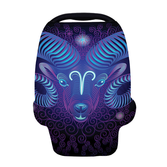 Dark Aries Zodiac Sign Print Baby Seat Cover