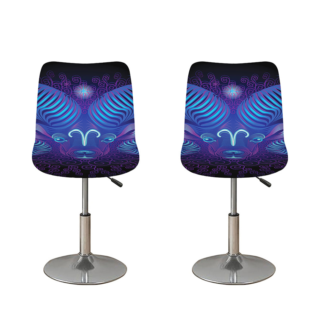 Dark Aries Zodiac Sign Print Bar Stool Covers