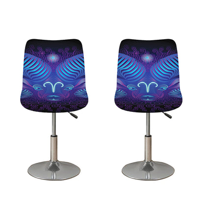 Dark Aries Zodiac Sign Print Bar Stool Covers