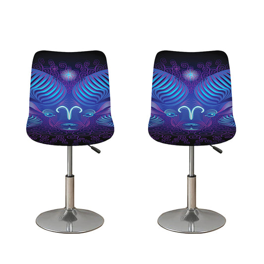 Dark Aries Zodiac Sign Print Bar Stool Covers