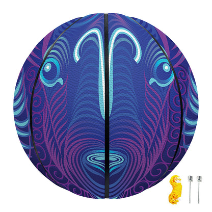 Dark Aries Zodiac Sign Print Basketball