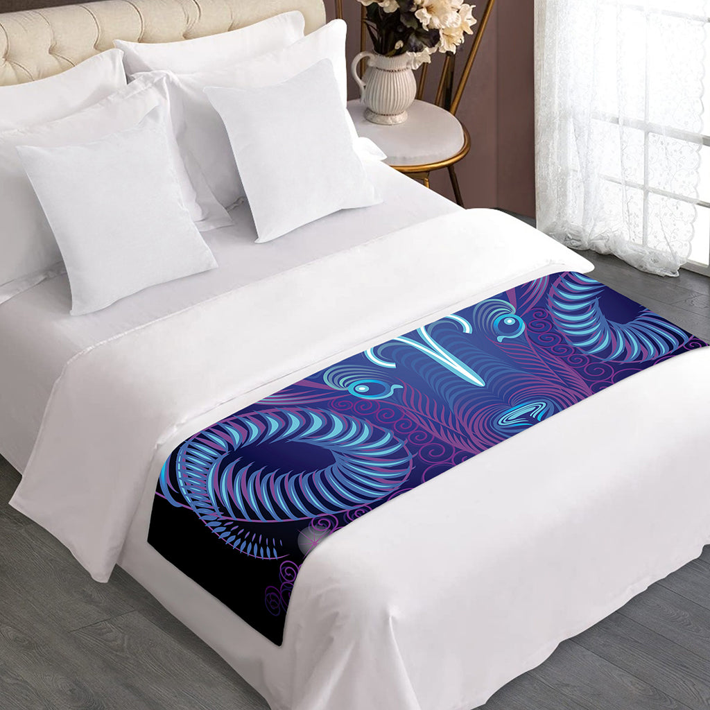 Dark Aries Zodiac Sign Print Bed Runner