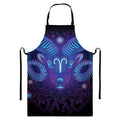Dark Aries Zodiac Sign Print Bib Apron With Pocket