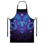 Dark Aries Zodiac Sign Print Bib Apron With Pocket