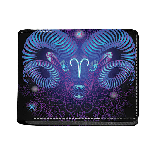 Dark Aries Zodiac Sign Print Bifold Wallet