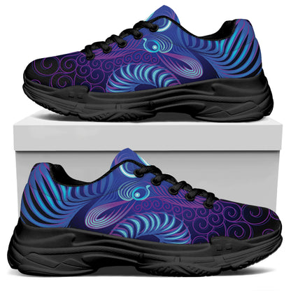 Dark Aries Zodiac Sign Print Black Chunky Shoes