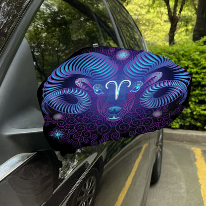 Dark Aries Zodiac Sign Print Car Side Mirror Covers