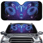 Dark Aries Zodiac Sign Print Car Windshield Sun Shade