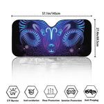 Dark Aries Zodiac Sign Print Car Windshield Sun Shade