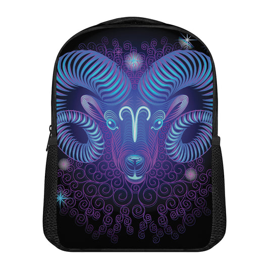 Dark Aries Zodiac Sign Print Casual Backpack
