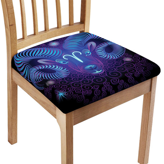Dark Aries Zodiac Sign Print Chair Cushion Cover