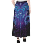 Dark Aries Zodiac Sign Print Chiffon Maxi Skirt