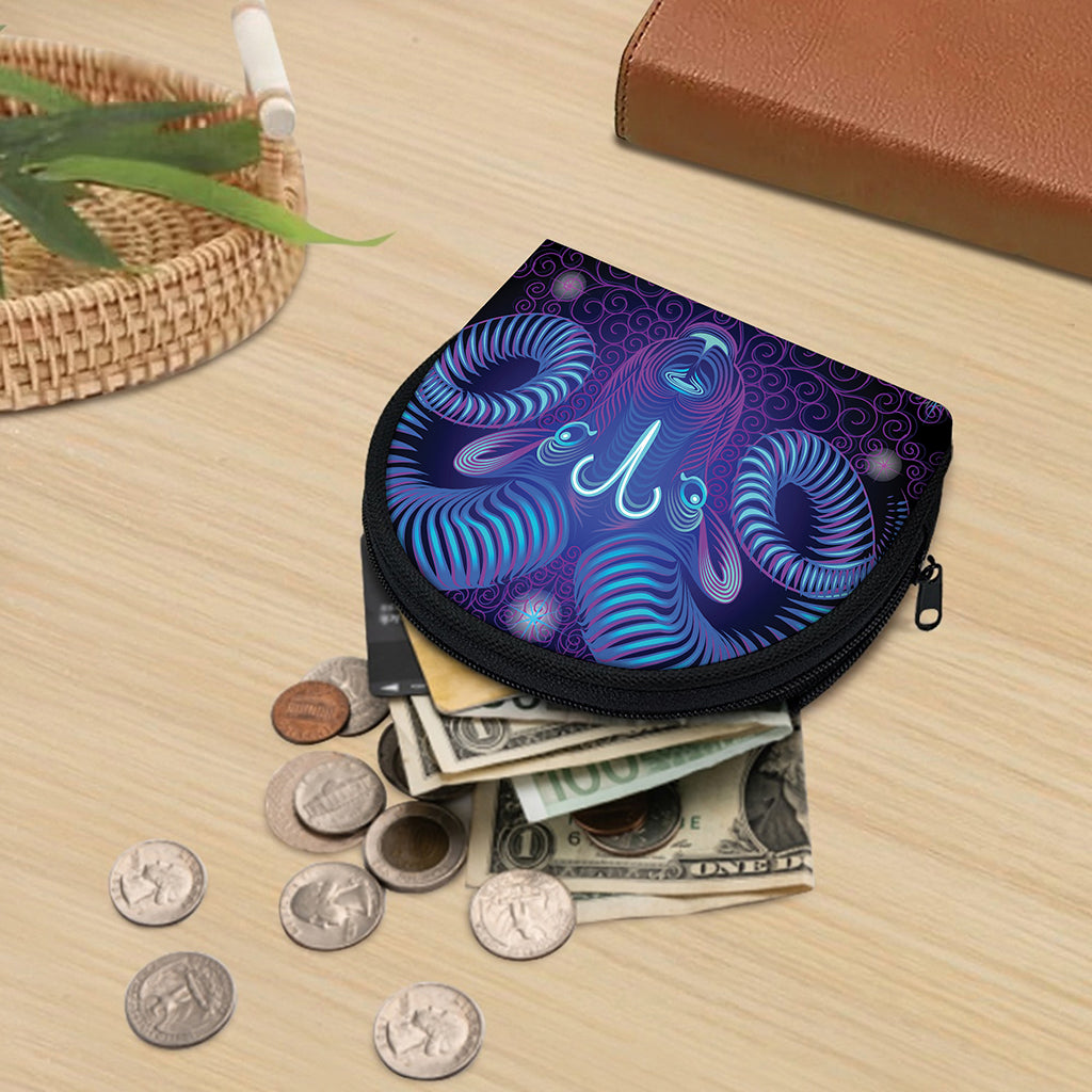 Dark Aries Zodiac Sign Print Coin Purse
