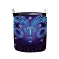 Dark Aries Zodiac Sign Print Collapsible Laundry Basket