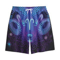 Dark Aries Zodiac Sign Print Cotton Shorts