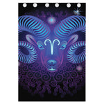 Dark Aries Zodiac Sign Print Curtain