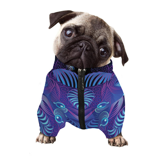 Dark Aries Zodiac Sign Print Dog Zip Up Jacket