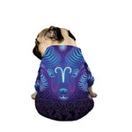 Dark Aries Zodiac Sign Print Dog Zip Up Jacket
