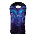 Dark Aries Zodiac Sign Print Double Neoprene Wine Tote