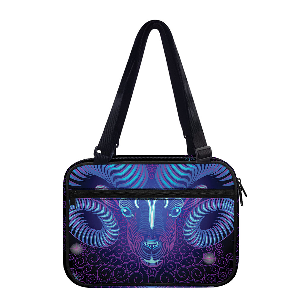 Dark Aries Zodiac Sign Print Double Strap Bible Bag