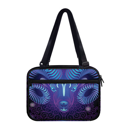 Dark Aries Zodiac Sign Print Double Strap Bible Bag