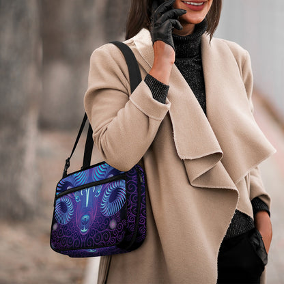 Dark Aries Zodiac Sign Print Double Strap Bible Bag