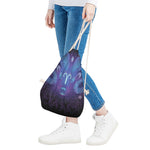 Dark Aries Zodiac Sign Print Drawstring Bag