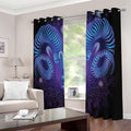 Dark Aries Zodiac Sign Print Extra Wide Grommet Curtains